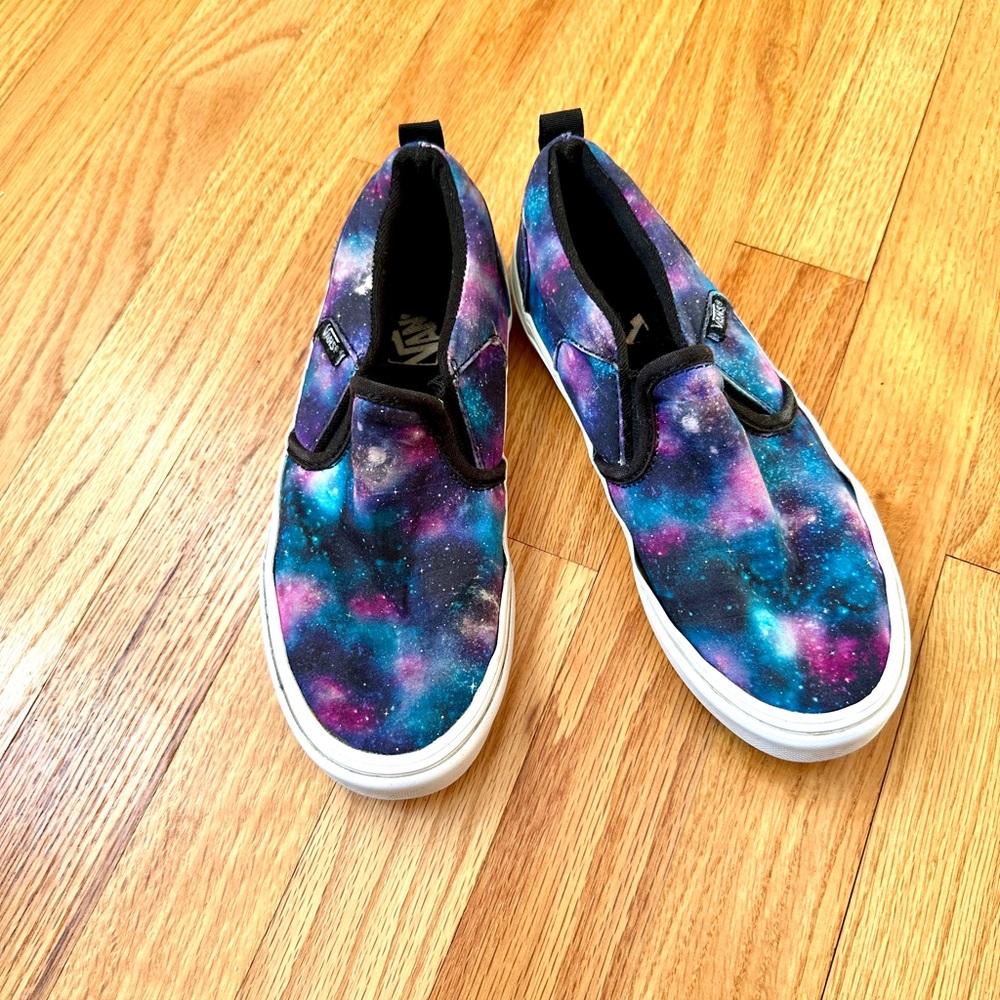 Vans Slip-On Galaxy & White Skate Shoes
